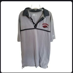 Arkansas Razorbacks three button polo shirt.  Size L